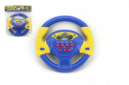 Teddies Plastový volant na baterie se zvukem 20 cm modrý