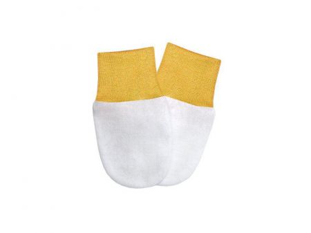 Babyrenka Kojenecké rukavičky pro novorozence úplet White/sunny