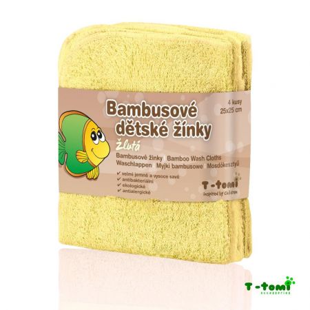 T-tomi Bambusové žínky 4 ks Žlutá