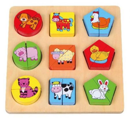 Dřevěné puzzle farma 