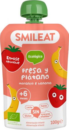 SMILEAT Organic kapsička Jahoda a banán 100 g, 6 m+