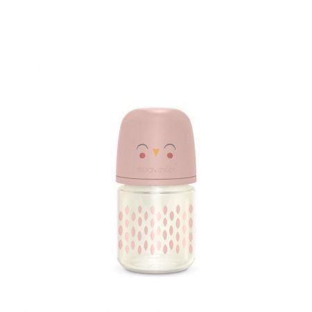 Skleněná láhev Bonhomia 120 ml fyziologická SX PRO +0 SF Suavinex Růžová