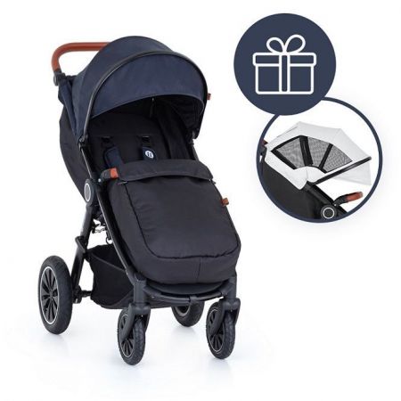 Petite&Mars Street+ Air Oak sportovní kočárek complete + dárek stříška letní Summer Silver-Anthracite Blue