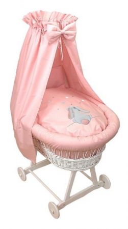 Amy proutěný koš s kompletním vybavením Fluffy-Pink