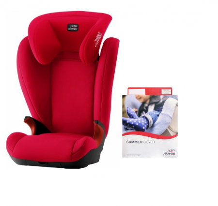 BRITAX RÖMER Autosedačka Kid II Black s letním potahem-Fire red