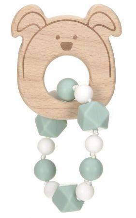 Lässig Teether Bracelet Wood/Silicone-Little Chums dog