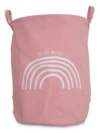 Jollein koš na hračky XL Canvas-Rainbow pink