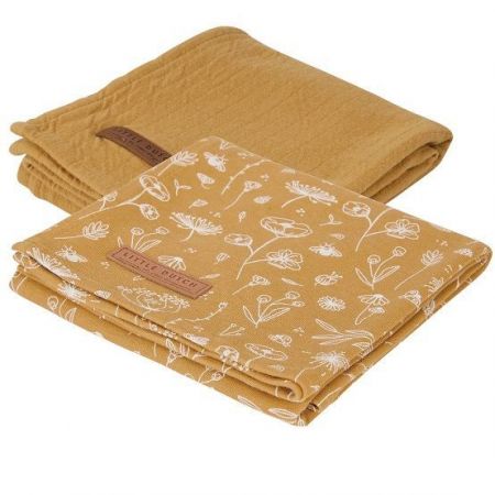 Little Dutch Pleny swaddle 70x70-Wild flowers ocher