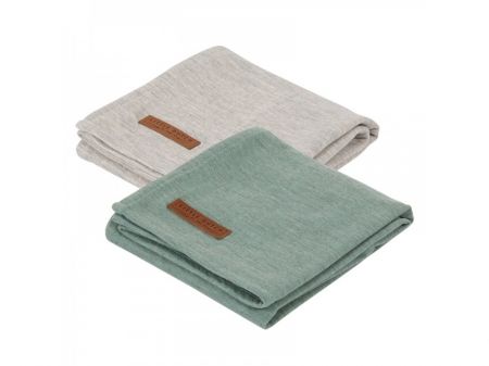 Little Dutch Pleny swaddle 70x70-Pure Mint/Grey