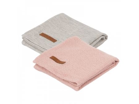 Little Dutch Pleny swaddle 70x70-Pure Pink/Grey