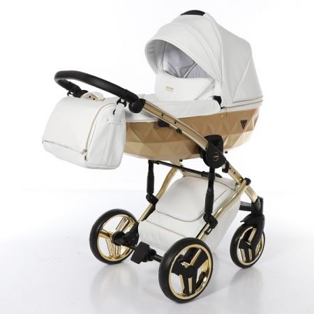 Junama Mirror Satin kombinovaný kočárek-06 White Gold