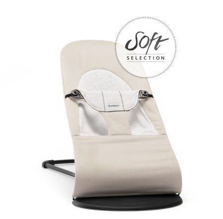 BabyBjörn Lehátko Bouncer BALANCE SOFT Cotton Jersey-Beige Grey