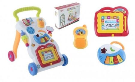 Teddies Moje první chodítko plast na baterie se zvukem v krabici 46x34x11cm