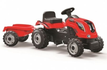 Smoby Šlapací traktor Farmer XL červený s vozíkem