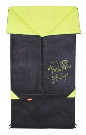 Emitex Fusak 2v1 FANDA fleece bavlna-antracit / limetka