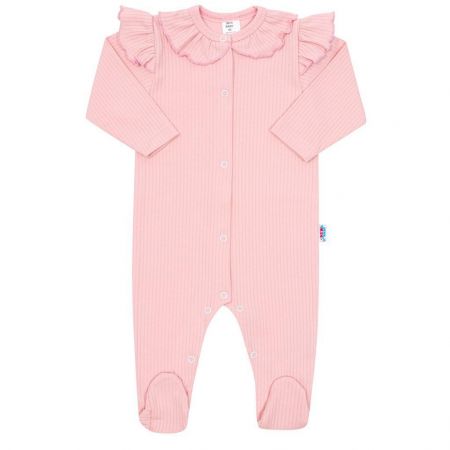 NEW BABY Kojenecký bavlněný overal New Baby Stripes růžový Vel. 74 (6-9 m)