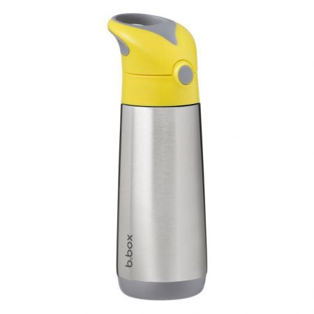 B.box Termoska na pití s brčkem 500 ml  Žlutá/šedá