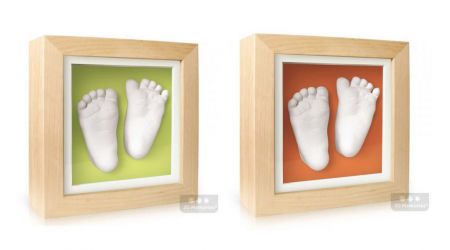 3D Memories odlévací sada baby pro 3D odlitek ručiček a nožiček - hluboký rámeček Zelená+oranžová