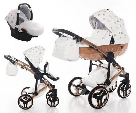 Junama 3v1 Glow Barva: 3v1 1  Glow White/Copper, Konstrukce: 2K - otočná kola