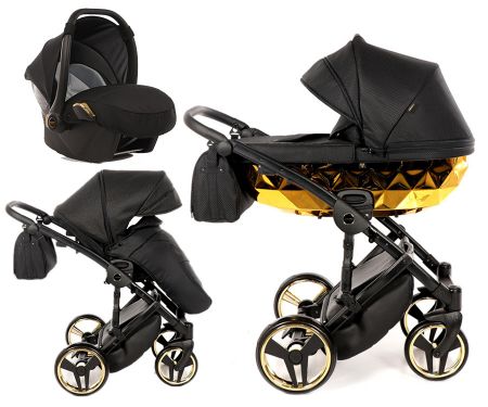 Junama 3v1 Mirror Lesk Barva: 3v1 2 Mirror Lesk Black/Gold, Konstrukce: 2K - otočná kola
