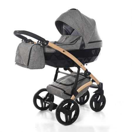 Junama Kočárek Vegan Barva: 1 Melange Grey, Konstrukce: 2K - otočná kola