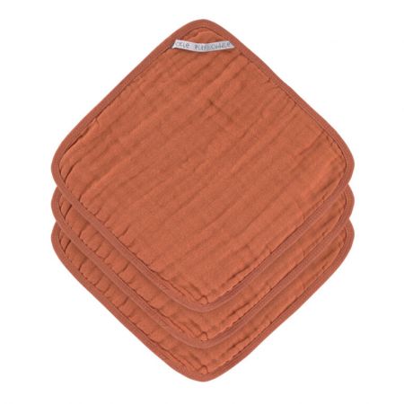 Muslin Washcloth Set 3 pcs rust