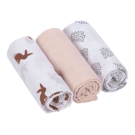 Swaddle Burp blanket 60x60 Little Forest rabbit