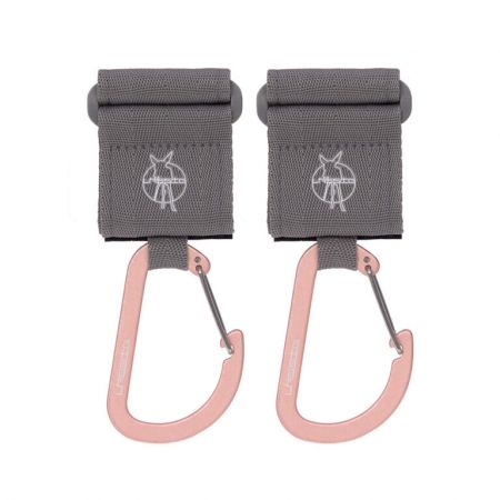 Casual Stroller Hooks with Carabiner grey