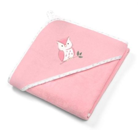 BABYONO Osuška s kapucí Velour 85x85 pink