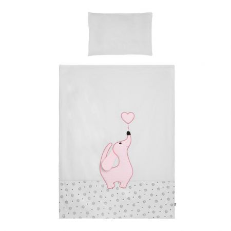 5-dílné ložní povlečení Belisima Lovely Puppy 100/135 růžové, Růžová