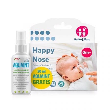 PETITE&MARS Odsávačka nosních hlenů na vysavač Happy Nose 0 m + DÁREK Aquaint 50 ml