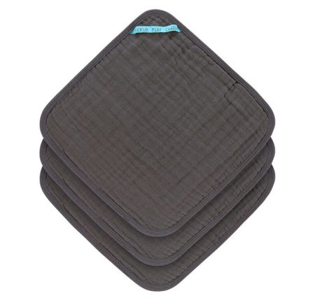 Muslin Washcloth Set 3 pcs 2021 anthracite