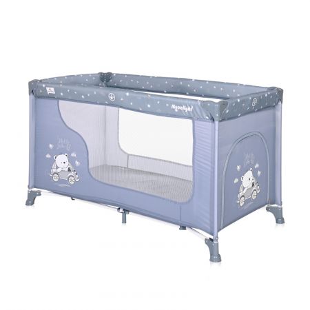 Cestovní postýlka Lorelli MOONLIGHT 1 vrstva SILVER BLUE CAR