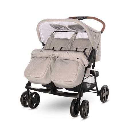 Kočárek pro dvojčata Lorelli TWIN + Nánožník + Taška na kočárek STRING