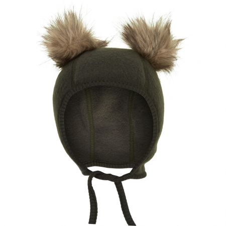 Mikk-Line Mikk - Line kojenecká vlněná merino čepice 50037 Forest Night Velikost: 80 Merino vlna