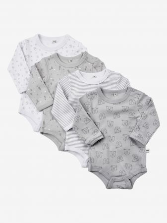Pippi kojenecké body s dlouhým rukávem OEKO - TEX set 4 ks 3819 - 190 Velikost: 68 OEKO - TEX