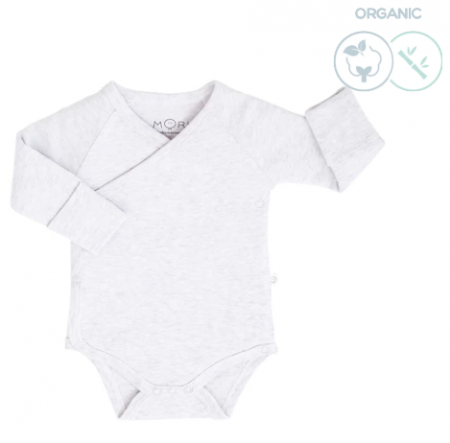 Mori kimono body z organické bavlny a bambusu šedé Velikost: 86 Organická bavlna