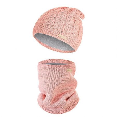 Little Angel (DITA) Set pletená čepice a nákrčník Outlast ® Vel. 6 (54-57 cm) Pudrová