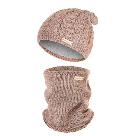 Little Angel (DITA) Set pletená čepice a nákrčník Outlast ® Vel. 6 (54-57 cm) Kašmír