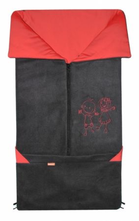 Emitex Fusak 2v1 FANDA fleece bavlna-antracit / červený