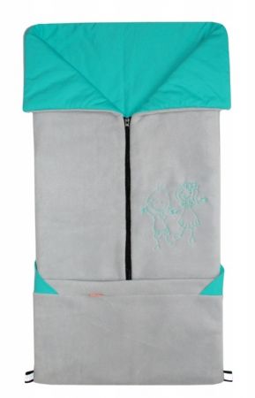 Emitex Fusak 2v1 FANDA fleece bavlna-sv.šedá / aqua