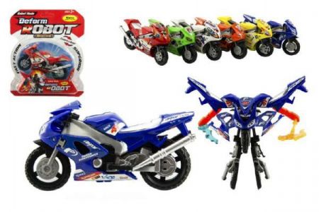 Teddies Transformer motorka/robot plast 11 cm