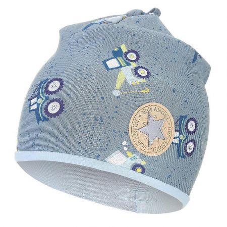 Little Angel (DITA) Čepice podšitá AUTA Outlast® Denim auta/sv. modrá Vel. 5 (49-53 cm)