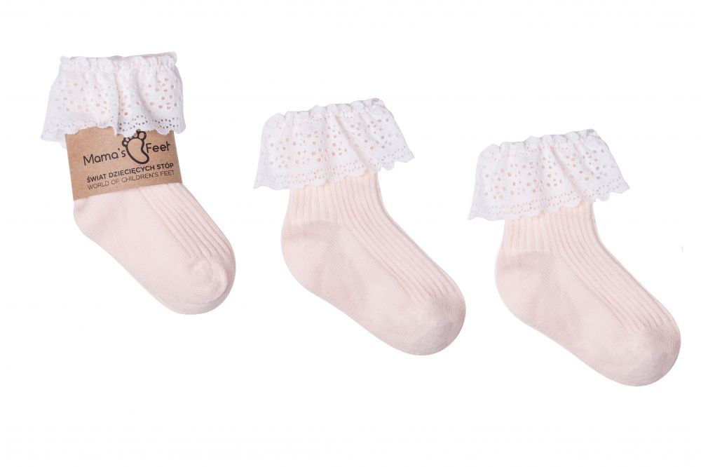 Mama's Feet Dětské ponožky Vintage Love Apricot meruňkové Velikost: 4-6 let