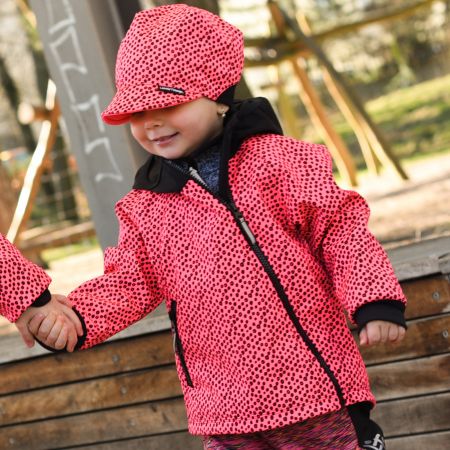neonově růžová softshellová bunda se šikmým zipem - 9-11 let