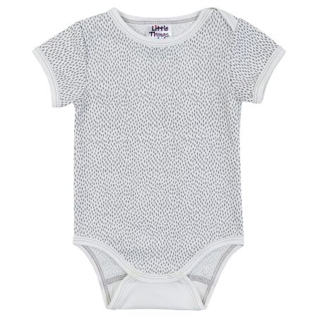 smetanové bavlněné bodýčko se stopičkami - 3-6kg