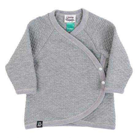 šedý kojenecký zavinovací kabátek  - 3-6kg
