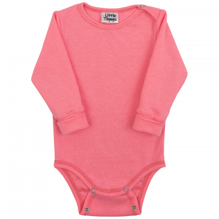 neonově růžové rostoucí body s dlouhým rukávem - 9-12kg