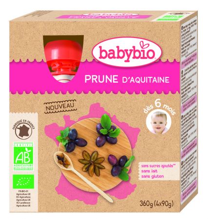 Babybio Doypack švestka od 6. měsíce, 4x90g