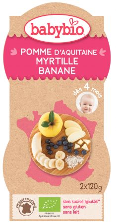 jablko borůvka banán od 4. měsíce, 2x120g